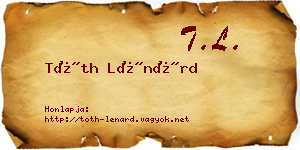 Tóth Lénárd névjegykártya