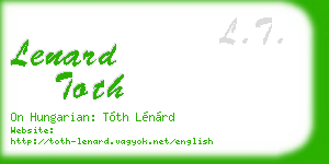 lenard toth business card